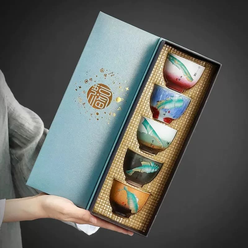 Coarse Ceramic Master Cup Gift Box Outdoor Travel Ceramic Tea Cup Kung Fu Tea Cup Household Tea Making Cup