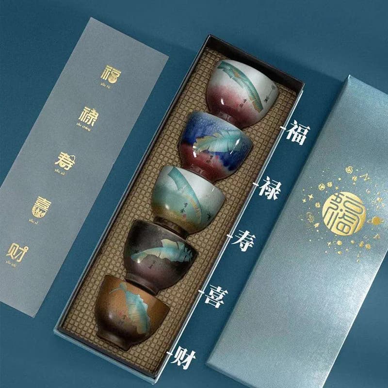 Coarse Ceramic Master Cup Gift Box Outdoor Travel Ceramic Tea Cup Kung Fu Tea Cup Household Tea Making Cup
