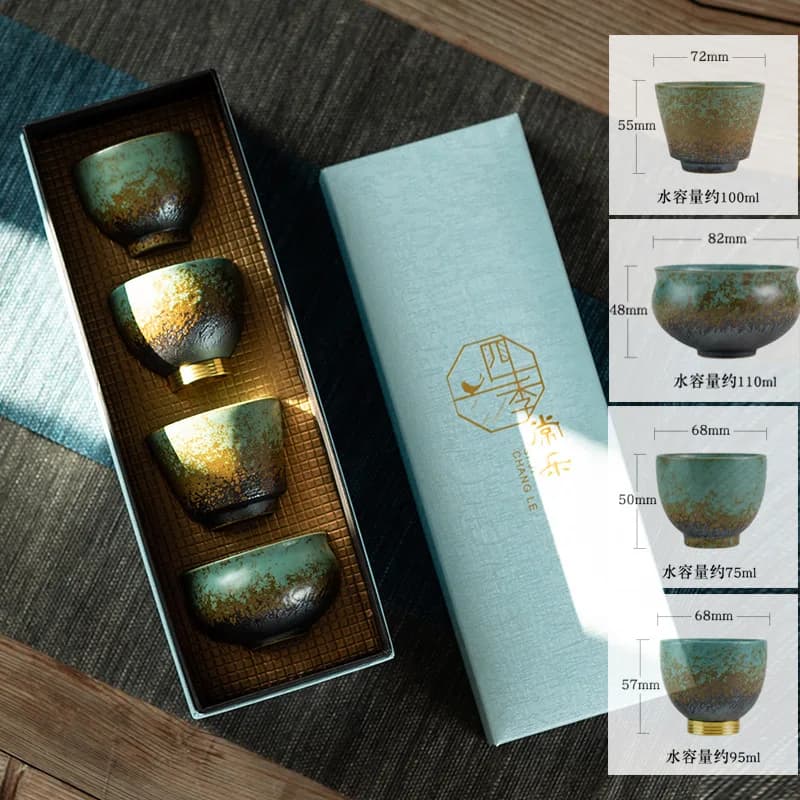 Coarse Ceramic Master Cup Gift Box Outdoor Travel Ceramic Tea Cup Kung Fu Tea Cup Household Tea Making Cup