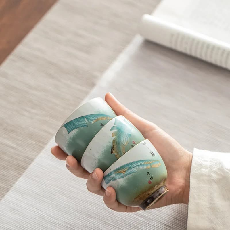 Coarse Ceramic Master Cup Gift Box Outdoor Travel Ceramic Tea Cup Kung Fu Tea Cup Household Tea Making Cup